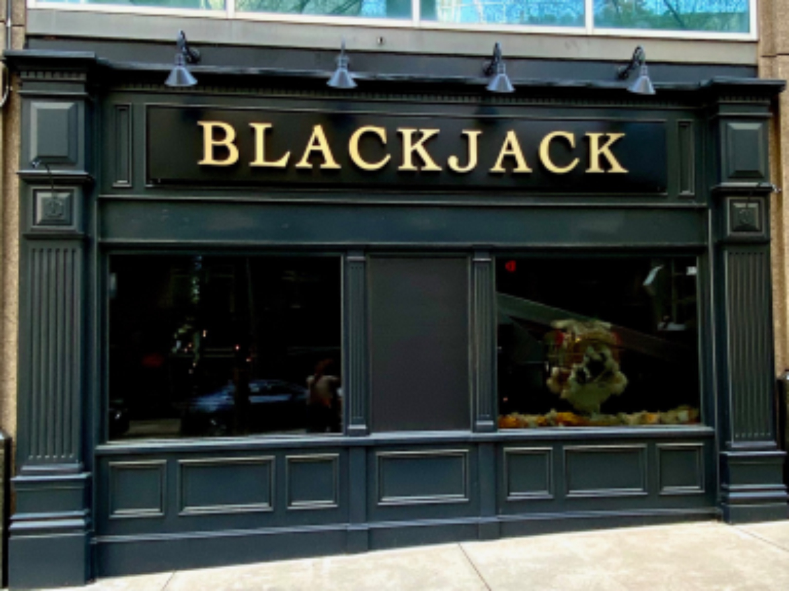 Blackjack Bar & Tapas — halo-lit reverse channel letters, Atlanta GA